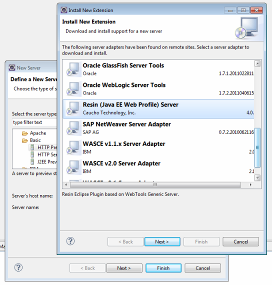 Installing Resin Eclipse Plugin